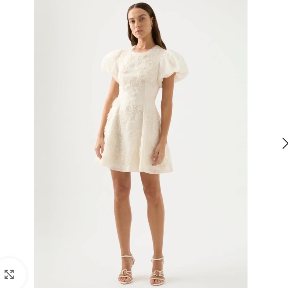 Aje Vera beaded mini dress in Ivory NWT US size 2